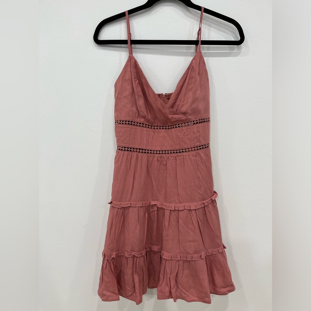 Francesca pink rose fit and flare mini dress. Size medium. New with tag.
